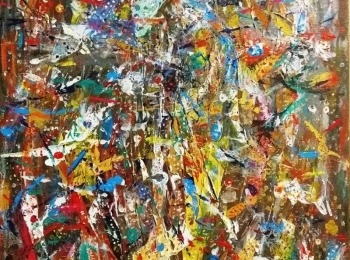 LU Lika - Dražen Mileusnić, "Akril, srebro, zlato, kristal", akril na platnu 40x60 cm