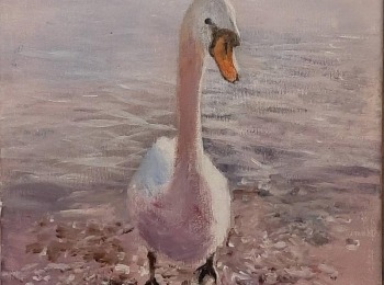 LU Lika Labud Davor, akril na platnu 20x35 cm (2021)
