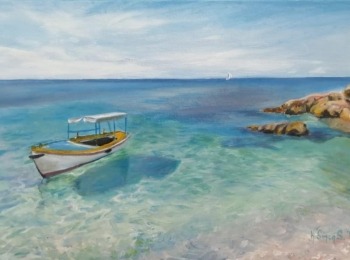 LU Lika Morski pejsaz, akril na platnu 40x60 cm