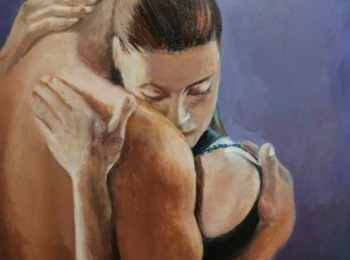 LU Lika Zagrljaj, akril na platnu 50x70cm - humanitarna likovna kolonija Popovača (2019)